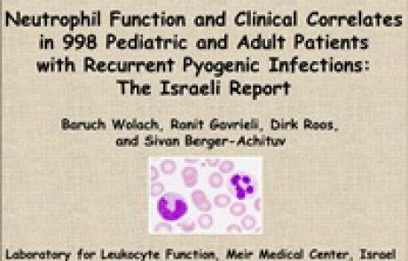 Neutrophil Function and Clinical Correlates in 998 Pediatric and Adult Patients with Recurrent Pyogenic Infections: The Israeli Report